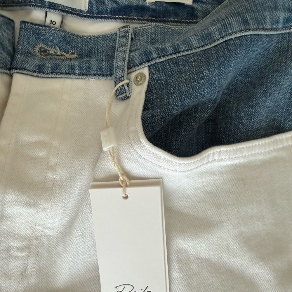 Rails Denim and White Button Jeans